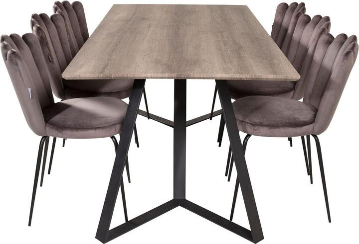Ebuy24 Essgruppe Marina 6 (7-teilig) (90 x 90 x 75 cm)