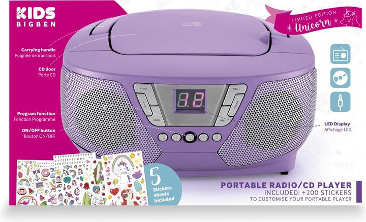 Produktbild Bigben Tragbares CD/ CD60 Unicorn