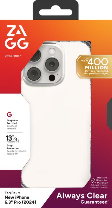 Actual product image Zagg Cases Crystal Palace Apple iPhone 16 Pro Clear (Apple iPhone 16 Pro)