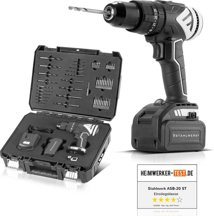 Actual product image Stahlwerk Cordless impact drill ASB-20 ST Brushless with 1 x 4 Ah battery (Rechargeable battery operated)