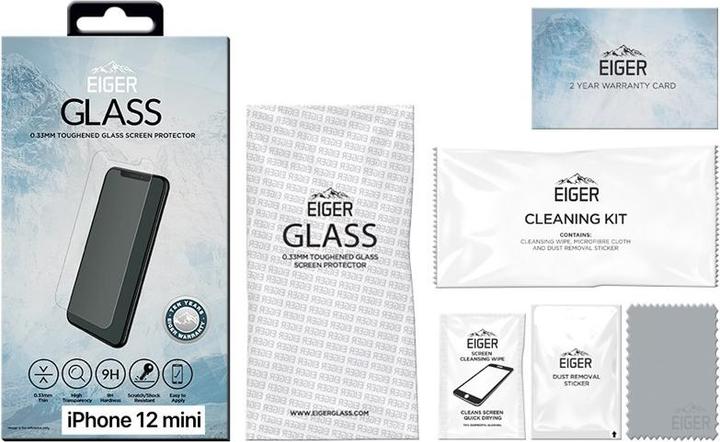 Immagine prodotto Eiger Mountain Glass Clear (1 Pezzo/i, Apple iPhone 12 mini)