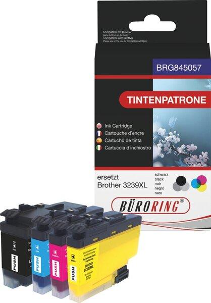 Büroring Multipack Tintenpatrone, ersetzt Brother LC3239XL, 1 x 120 ml, 3 x 48 ml, BK/C/M/Y