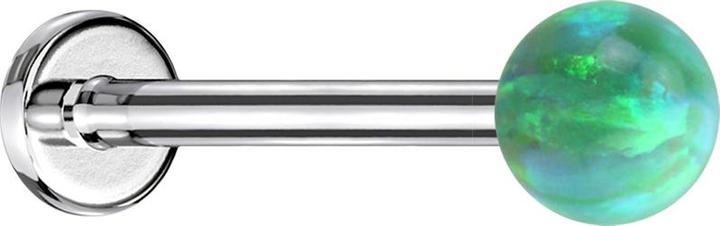 Immagine prodotto Star Piercing Micro Labret argento con sfera verde opale (senza ottone, Acciaio chirurgico 316L)