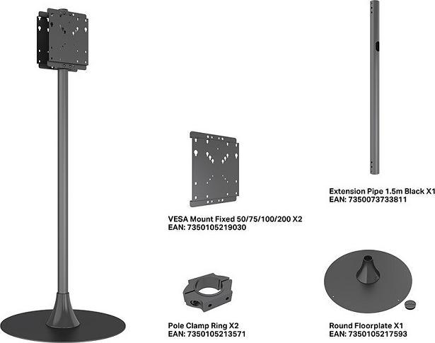 Produktbild Multibrackets TV Ständer -55" B2B, Metall/Aluminium, schwarz (55", 25 kg)