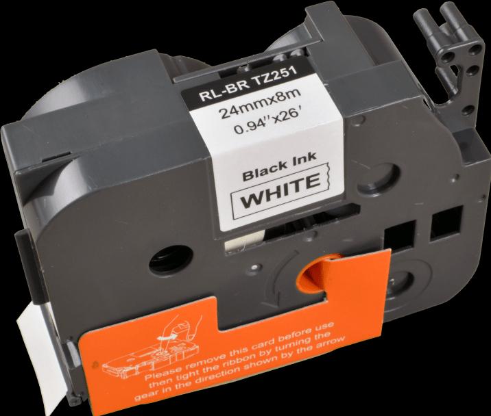 Produktbild Ampertec P-Touch Band kompatibel zu TZe-251 schwarz auf weiss 24mm / 8m (2.40 cm, Schwarz)