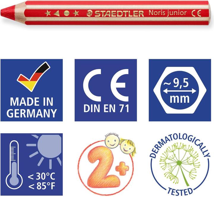Image du produit Staedtler Noris junior 140 crayon de coloriage pour enfants, produit unique, pêche (Pêche, 1 x)
