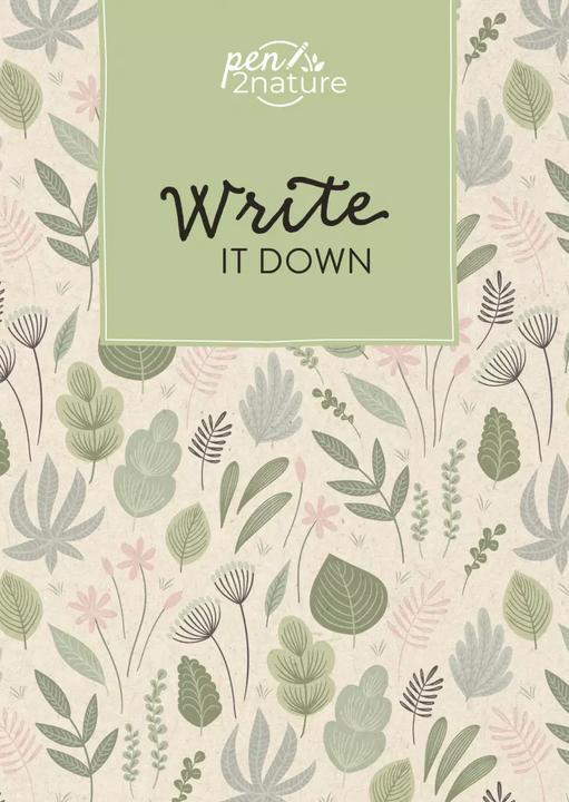 Actual product image Write It Down - Notebook (leaf motif) A5 | dotted | hardcover (A5, Dotted, Hardcover)