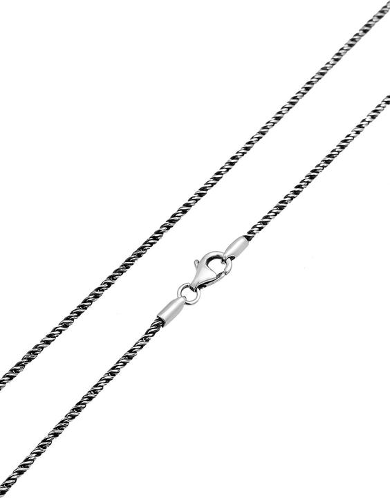 Produktbild Kuzzoi Halskette Herren Basic Kordelkette Gedreht Fein 925 Silber (925er Sterling Silber, 55 cm)