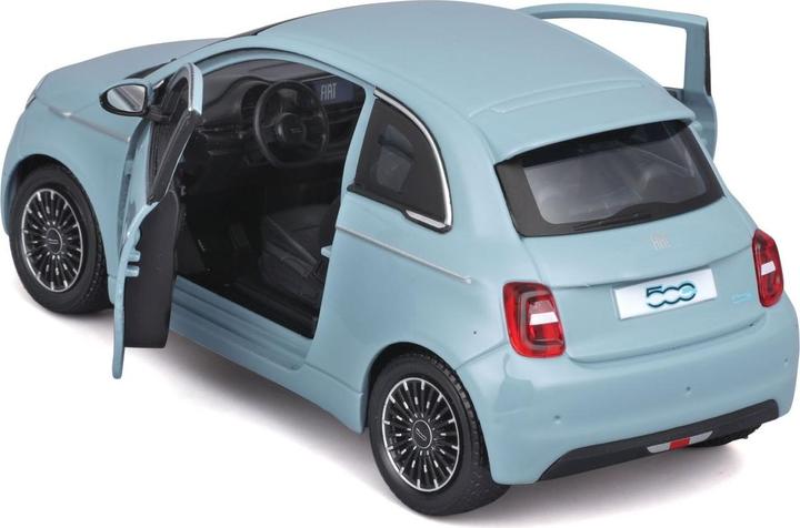 Actual product image Bburago Fiat 500e 1/24 blue