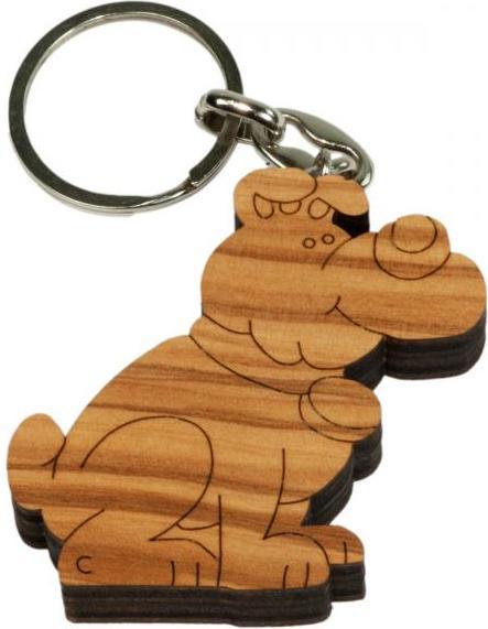 Produktbild Natura Punto 3er-Set Schlüsselanhänger Hund, Katze und Löwe, aus Olivenholz, braun, 5 x 5 cm