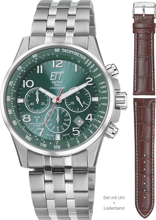 Actual product image ETT EGS-11611-82MS (Digital watch, Analogue wristwatch, Radio-controlled clock, Chronograph, 43 mm)