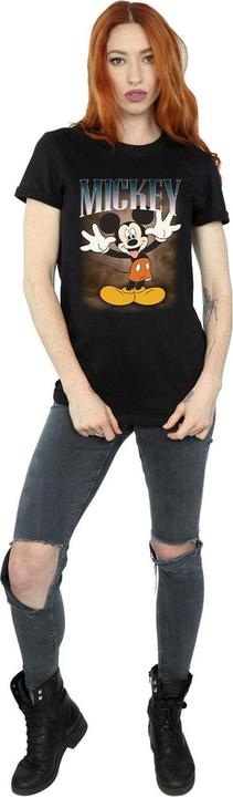 Actual product image Disney Womens/Ladies Mickey Mouse Tongue Montage Cotton Boyfriend T-Shirt (L)