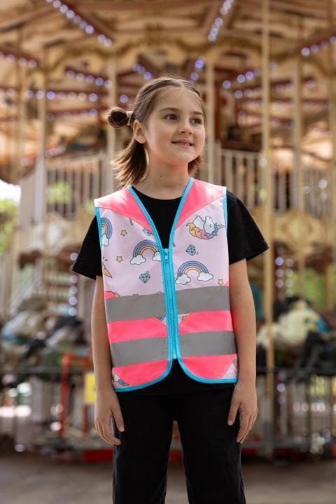 Produktbild Korntex Kinder Warnweste Fantasy Pink/Einhorn CO2 Neutral XXS EN 17353 ® ACTFANUNIN (XXS)