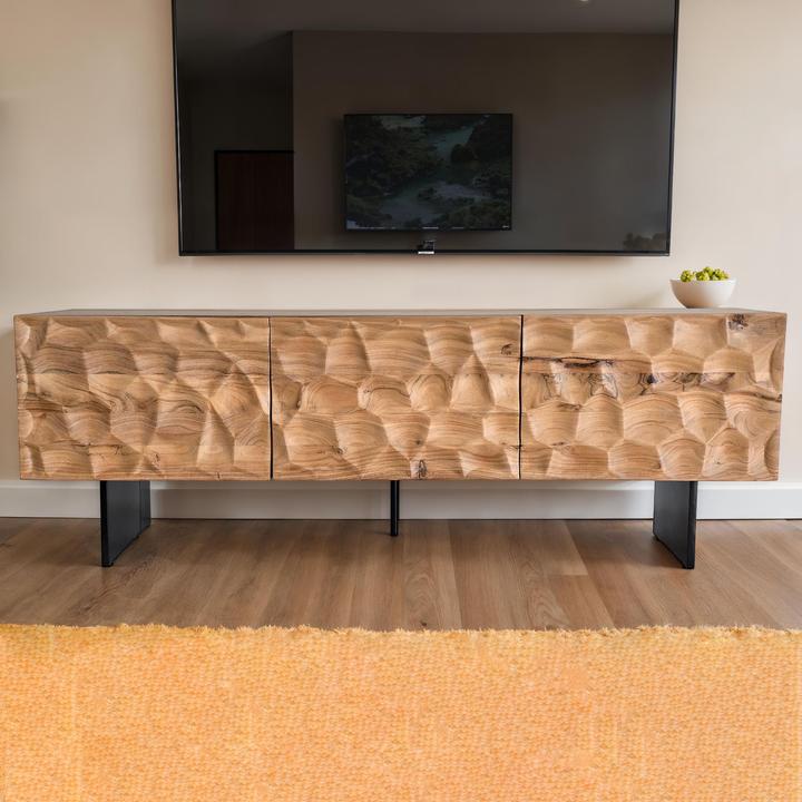Actual product image FineBuy TV Schrank Lowboard 160 cm Holz Massiv Fernsehkommode Fernsehschrank