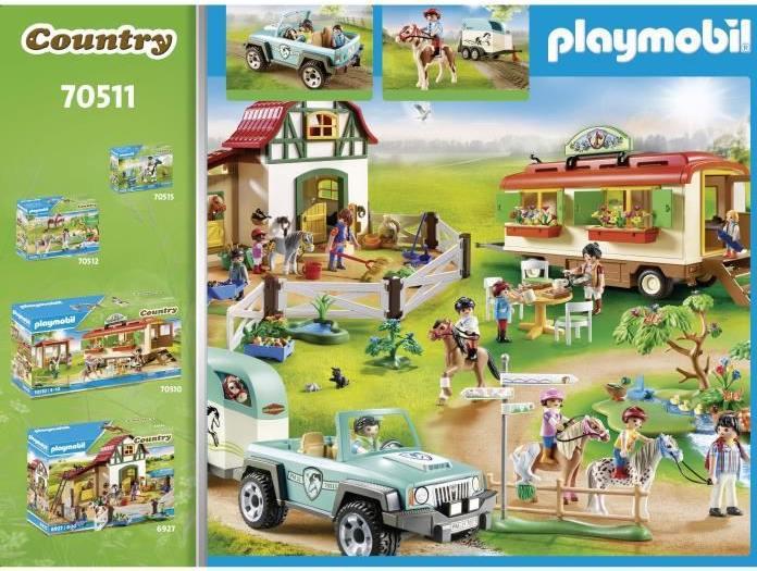 Immagine prodotto Playmobil Auto con rimorchio pony (70511, Paese Playmobil)