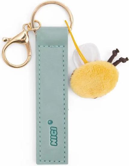 Actual product image Magni NICI Schlüsselanhänger Bee happy Kunstlederband mit Biene türkis 10cm
