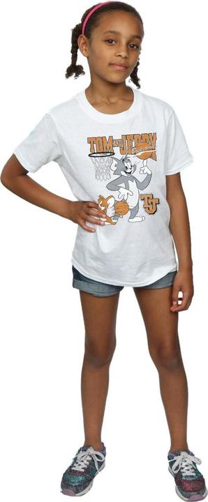 Actual product image Tom & Jerry Girls Spinning Basketball Cotton T-Shirt (152, 158)