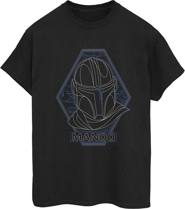 Produktbild Star Wars The Mandalorian Outline Helm Diamond TShirt (M)
