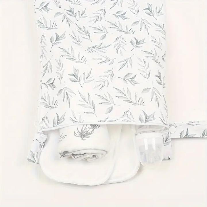 Produktbild ASMI 2 Stück Wetbag Windeltasche Set 36x25cm + 25x19cm Grüne Blätter