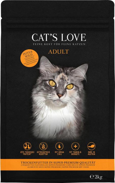 Cat's Love Nourriture sèche Nourriture sèche Adult Dinde & Gibier, 2 kg (Adulte, 1 pcs, 2000 g)
