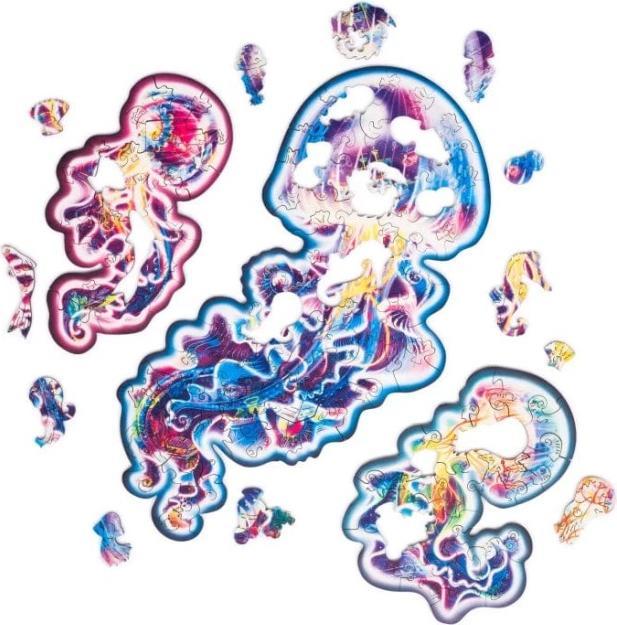 Actual product image Unidragon Charming jellyfish wooden puzzle - size L (330 pieces)