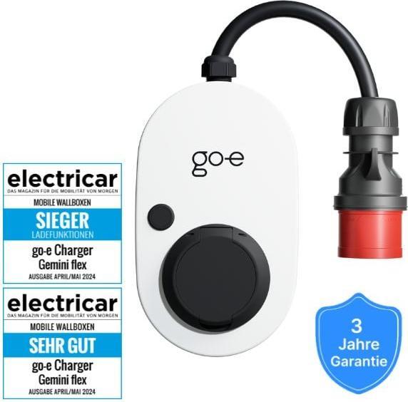 Actual product image Go-E Gemini flex (Type 2, 22 kW, 32 A, CEE 16)