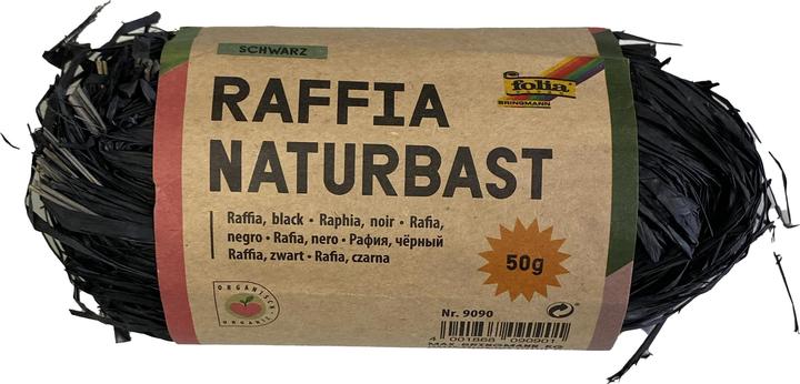 Produktbild Folia Bringmann Naturbast Raffia 50g schwarz (Geschenkband, 1 x)