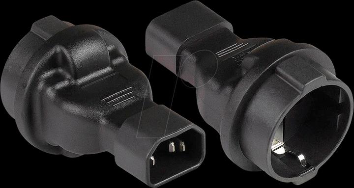 Actual product image Good Connections Power adapter IEC plug C14 (straight) to earth contact socket type F (CEE 7/3, straight), black