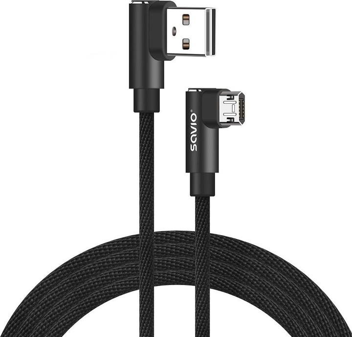 Immagine prodotto Savio CL-162 cavo USB-micro USB, 2m, kątowy, oplot (2 m)