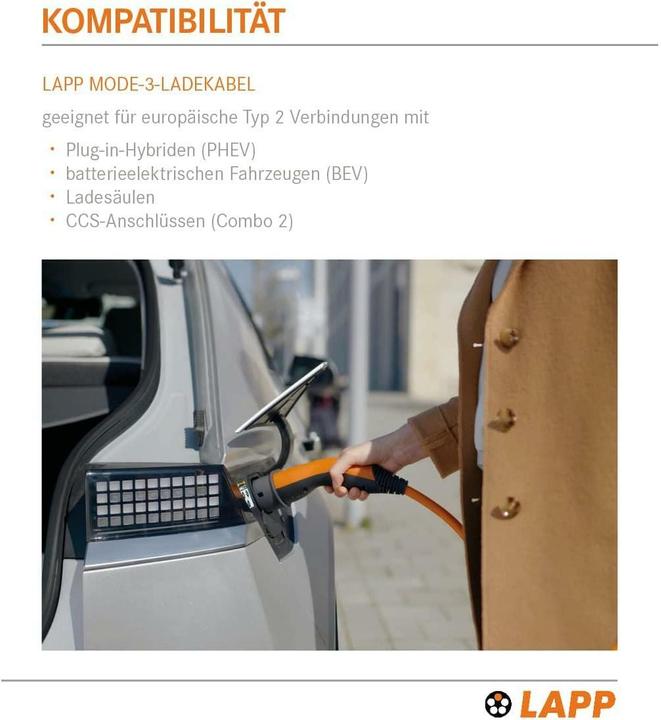 Immagine prodotto Lapp Mobility EV-TYP2 Ladekabel HELIX 1-phasig (Tipo 2, 7.40 kW, 32 A, 5 m)