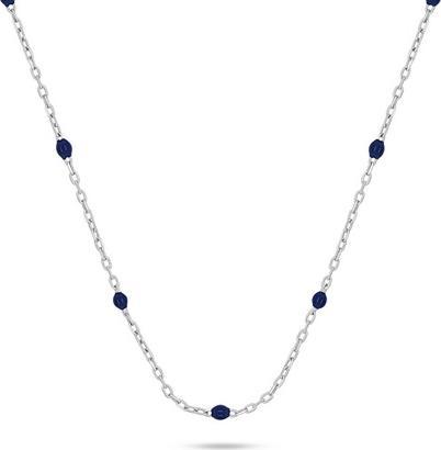 Brilio Silver - Silver necklace with dark blue beads NCL112WB
