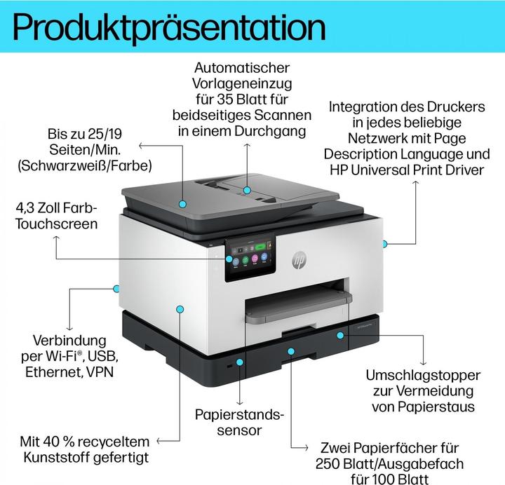 Actual product image HP OfficeJet Pro 9130b All-in-One (Ink, Colour)