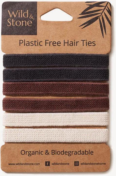 Actual product image Wild & Stone Hair elastics, plastic-free, 3-coloured, pack of 6 (Hair tie)