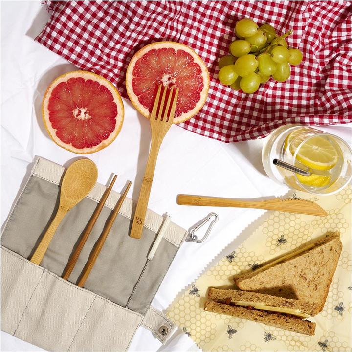 Actual product image Wild & Stone Bamboo Picnic Cutlery Set, 8 pieces