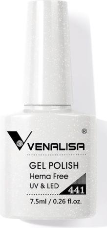 Venalisa Gellack 441 UV/LED (Weiss Glitzer, UV-Gel Lack)