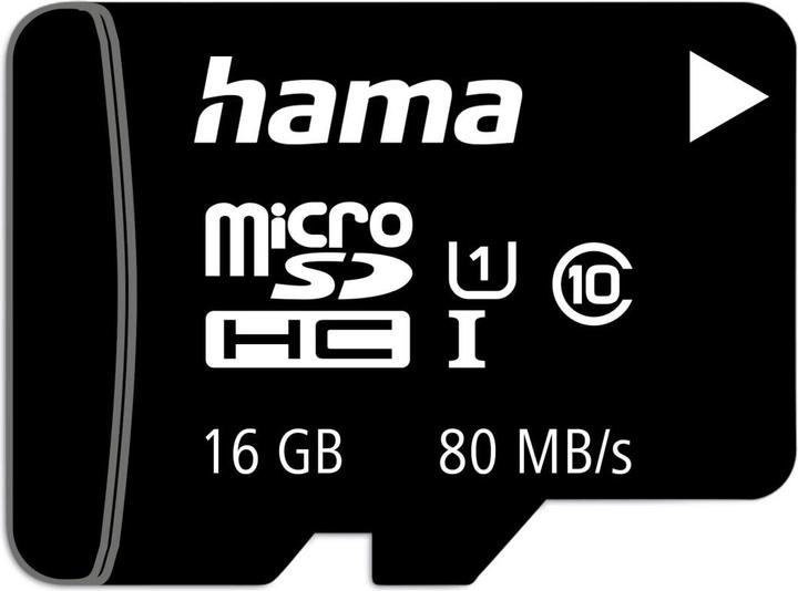 Actual product image Hama microSDHC 16GB +Adapter/Mobile (16 GB, microSDHC, U1, UHS-I)
