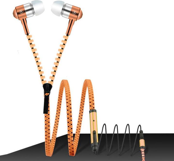 Image du produit Hermex In Ear ZIPPER Headset avec télécommande ORANGE pour tous les smartphones Android (Filaire)