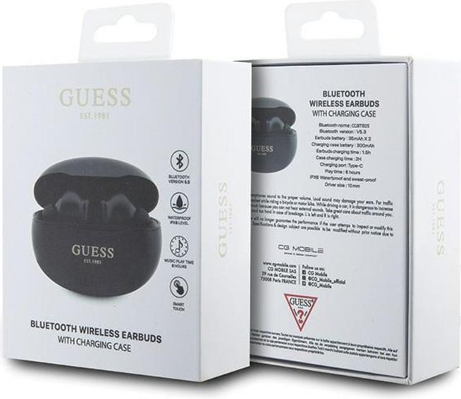 Image du produit Guess słuchawki Bluetooth GUTWST50EK TWS + stacja dokująca czarny/black Classic EST (6 h, Sans fil)