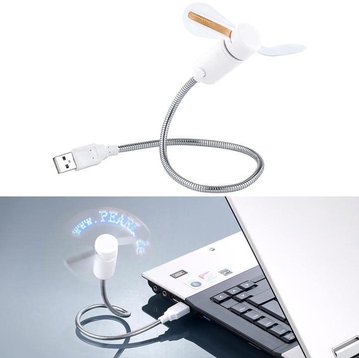 Pearl USB-Ventilator mit 8 programmierbaren Laufschriften