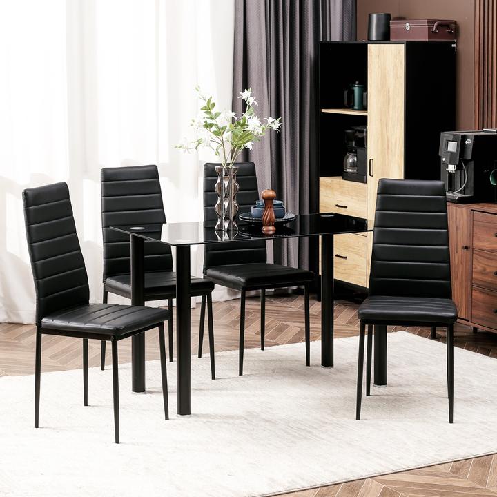 Immagine prodotto Homcom Set da pranzo con 4 sedie (120 x 60 x 97 cm)