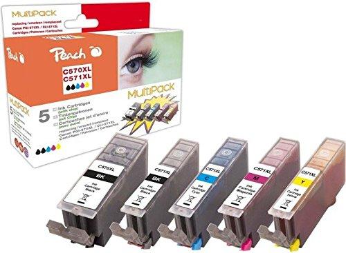 Actual product image Peach Spar Pack Ink Cartridges compatible with Canon PGI-570XL, CLI-571XL (M, Y, C, FC)