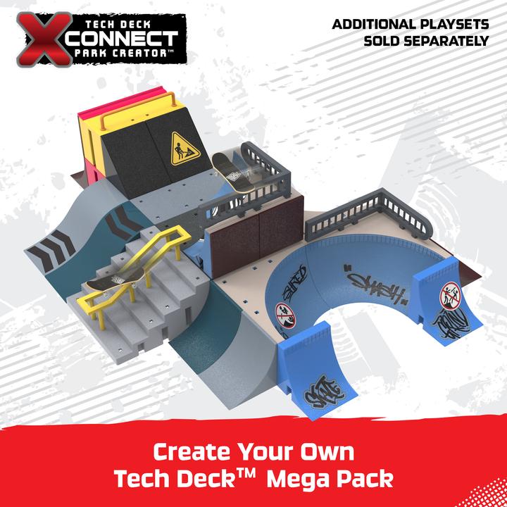 Produktbild Spin Master Tech Deck, Pyramid Shredder, X-Connect Park Creator, anpassbares und aufbaubares Rampenset mit Finge