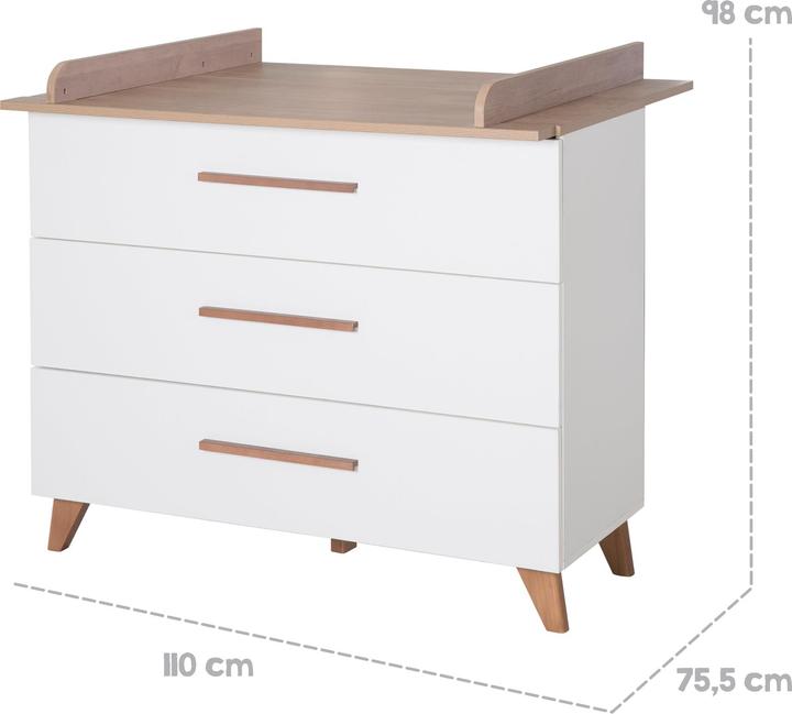 Produktbild Roba Kinderzimmerset Ole (Kinderkleiderschrank, Babybett, Wickelkommode)