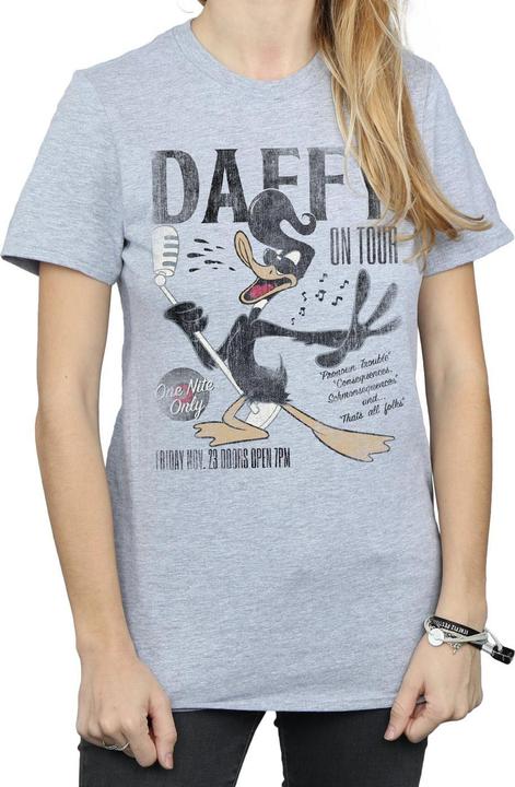 Actual product image Looney Tunes Womens/Ladies Daffy Duck Concert Cotton Boyfriend T-Shirt (M)