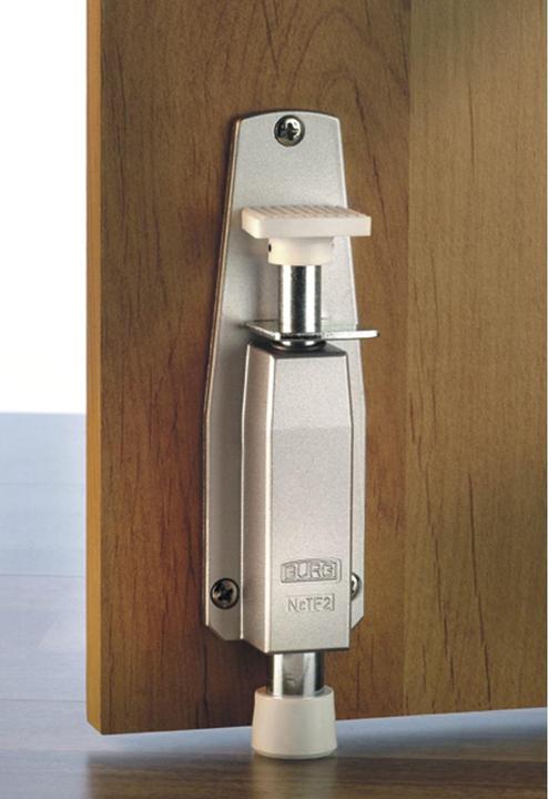 Produktbild Burg Wächter Türfeststeller TF 2 SB Leichtmetall silberfarbig eloxiert Hubhöhe 30 mm Türmontage (1 Stück)