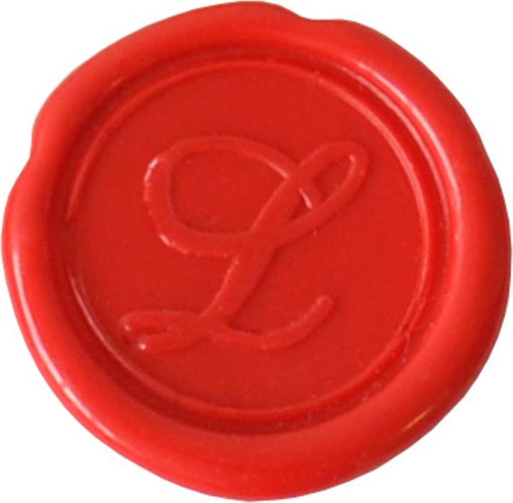 Herbin Sceau rond à vis (lettre anglaise) avec manche en bois vernis - l
