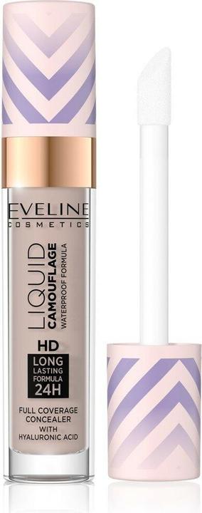 Eveline Liquid Camouflage Hd Waterproof Concealer With Hyaluronic Acid 04 Light Almond 7.5Ml (04 Light Almond)