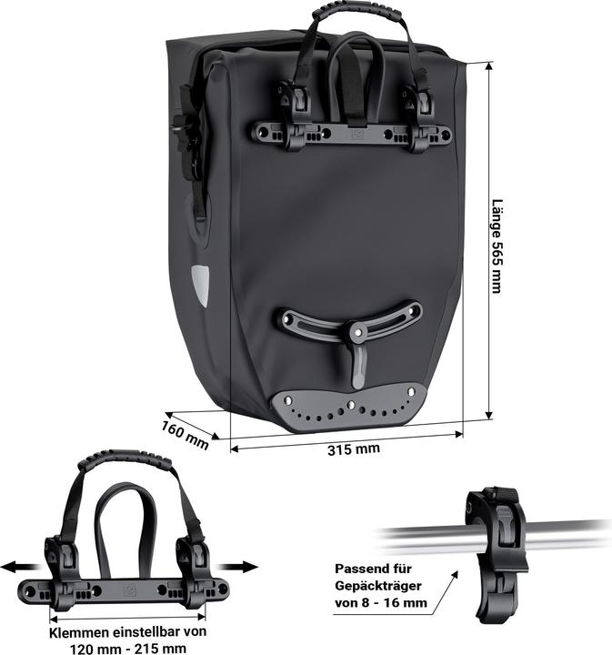 Immagine prodotto Wiltec Gepäckträgertasche (25 l, Borsa portapacchi)