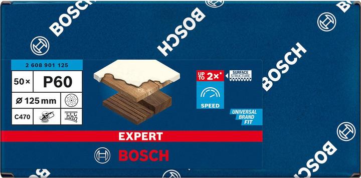 Actual product image Bosch Professional Zubehör EXPERT C470 Sandpaper multi-hole for random orbital sander, 125 mm, G 60, 50 pcs. (60)