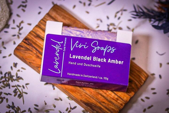 Actual product image Vivi Soaps Lavender Black Amber Soap (Hard soap)